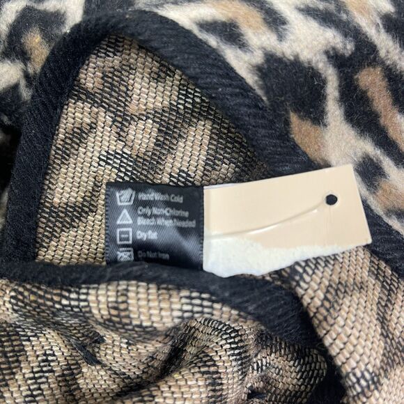 Leopard Animal Print Shawl Cape Kimono Poncho Wrap One Size Lagenlook Boho Cozy - Picture 9 of 14